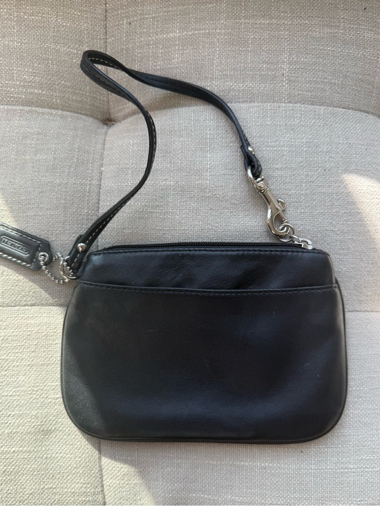 Coach Handbags - Coach Black Leather Wristlet Purse - Sleek Everyday Clutch Gently used